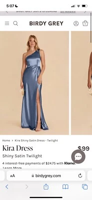 Vestido Kira cinza pássaro cetim brilhante crepúsculo GG casamento dama de honra - Imagem 1 de 4