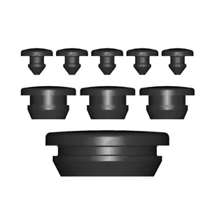 2.5mm~14mm Schwarzer Snap-on Lochstopfen Silikongummi Endkappen Dichtung - Bild 1 von 5