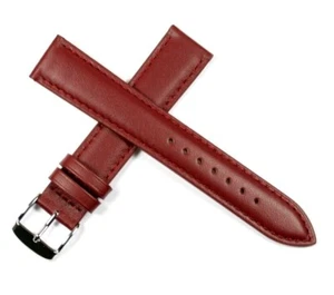 HAND MADE LEATHER WATCH STRAP BURGUNDY HIGH QUALITY ROCHET FRANCE 16MM 18MM 20MM - Picture 1 of 4