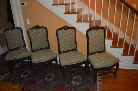 Period Dining Chairs (4) French Louis XIV (1640-1720) Restored Cover