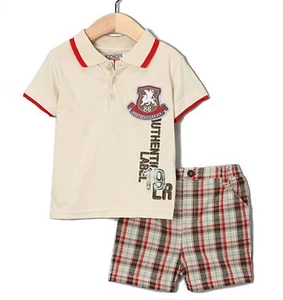 NWT Little Rebels Infant Boys Two Piece Polo Top Shorts Set SZ 12M Free Shipping - Picture 1 of 4