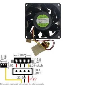 Fan Muffin Cooling DC 12V DC12V 12VDC 80mm 80x80x38 Sunon PMD1208PMB1-A (2).F - Picture 1 of 3