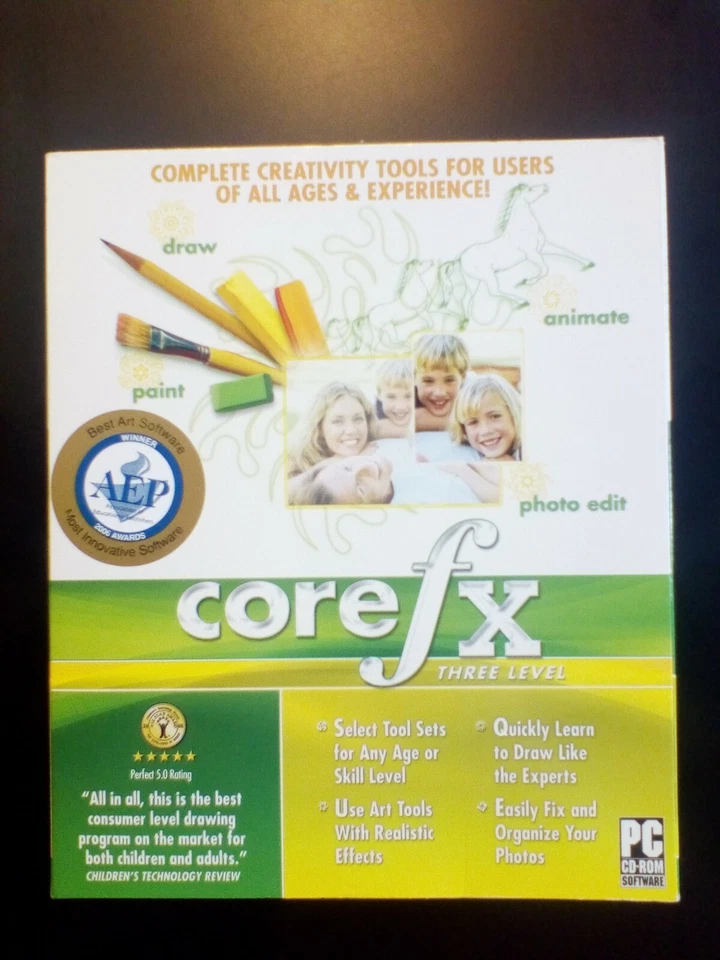 Core Learning CoreFX Three Level  Animate/Draw/Photo Edit  Software PC- CD- ROM - Image 1 of 4