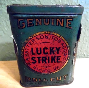 VINTAGE GENUINE LUCKY STRIKE ROLL CUT TOBACCO TIN - Picture 1 of 3