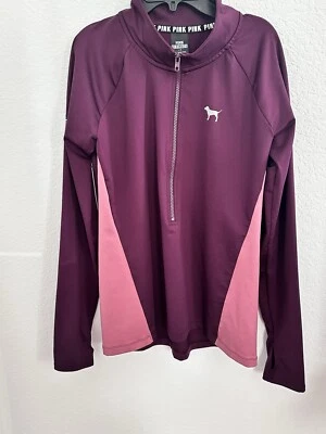 Pullover Victoria's Secret Rosa Ultimate 1/4 Cremallera L Granate y Rosa Atlético Y2K Foto 1 de 4
