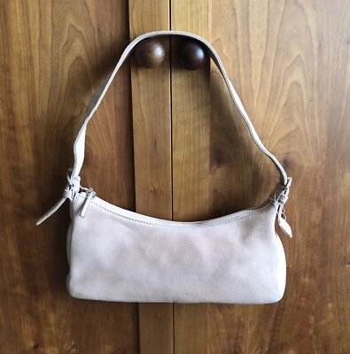 Bolso de Mano Bruno Magli Pequeño Rosa Salmón Gamuza Baguette Bolso de Hombro Nuevo/Sin Usar Foto 1 de 4