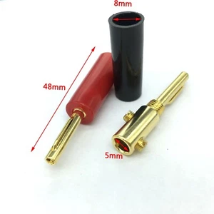 4PCS Cavo Altoparlante Audio Placcato Oro Doppia Vite 4mm Connettore Jack Spina Banana - Foto 1 di 4