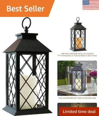 Elegante linterna vintage a pilas con temporizador - decoración interior exterior Foto 1 de 4