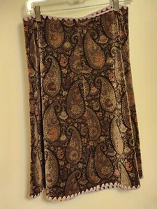 Wendy Hil Samt Paisley A Linie Rock, Vintage, Neu ohne Etikett, Gr. 2, wunderschön! - Bild 1 von 4