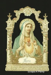 German Embossed Vintage Style Scrap Die Cut- Large Maria Christmas Easter BK5144 - Picture 1 of 1