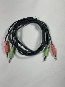 Cable Audio Stereo Mini Plug 3.5mm 1/8" Dual Microphone Speaker 6FT #220101 - Picture 1 of 5