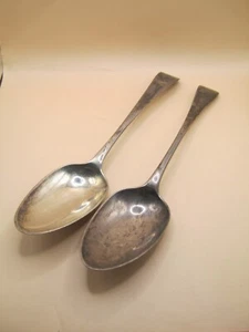 London C1769 Large Georgian Sterling Silver Of Serving Spoons William Woodward - Picture 1 of 7