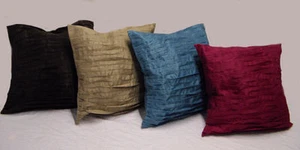 Faux Silk Scatter Cushion Cover Seat Pad For Sofa / Chair Pleated Design REDUCED - Picture 1 of 3