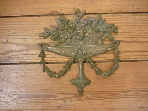 Antique French Ormolu Bronze Furniture Pediment Decoration Antique Vase Cover