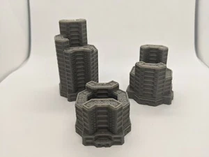 3x Sci-fi Themed Building Structures 1:56 1:76 1:100 Wargames Tabletop Model - Picture 1 of 10
