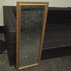 Vintage Wall Mirror  Wooden Frame Gold Coloured Scrolled Edge Design 96cm