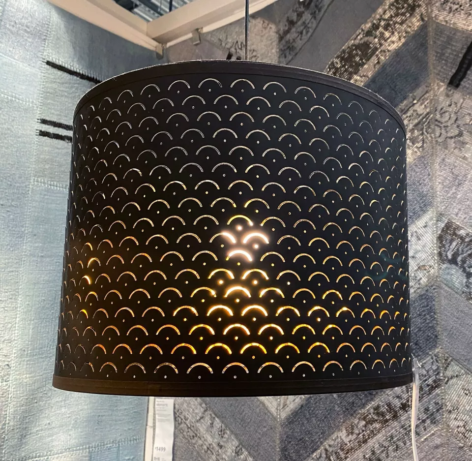 Ikea NYMÖ Lamp shade black/brass color 17" 003.772.10