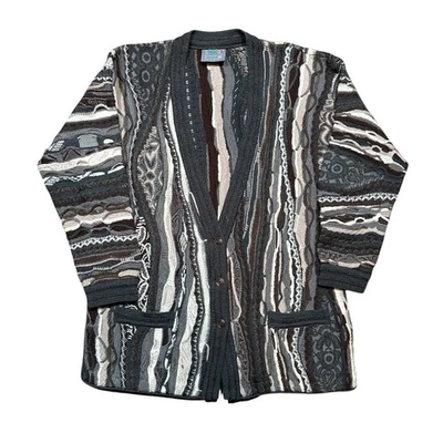 Vintage COOGI Knitted Cardigan Long Sleeve 3D Knit Made in Australia Sz Medium  - Image 1 of 4
