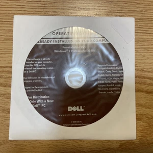 Dell Windows 7 Professional 32 Bit Reinstallation DVD Disc 0PPK5P - Picture 1 of 2