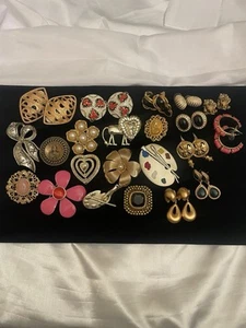 VTG-NOW JEWELRY LOT 12-Brooches 10-Earrings Some AJC JCREW ACCESSORCRAFT Pic#11 - Picture 1 of 17