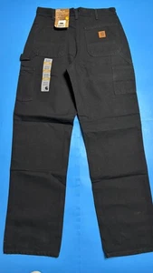 Carhartt Herren 32 x 34 schwarz Canvas Duck Arbeitshose B11-BLK ~ neu mit Etikett - Bild 1 von 4