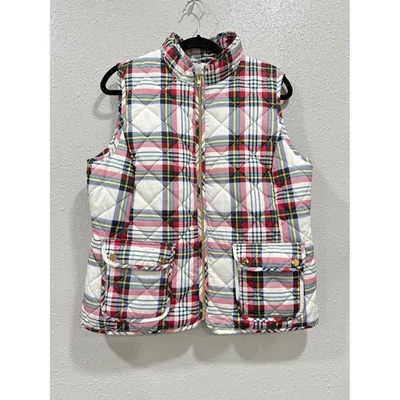 St John's Bay Plaid Quilted Vest Puffer Sleeveless Jacket Womens Large - Image 1 of 4