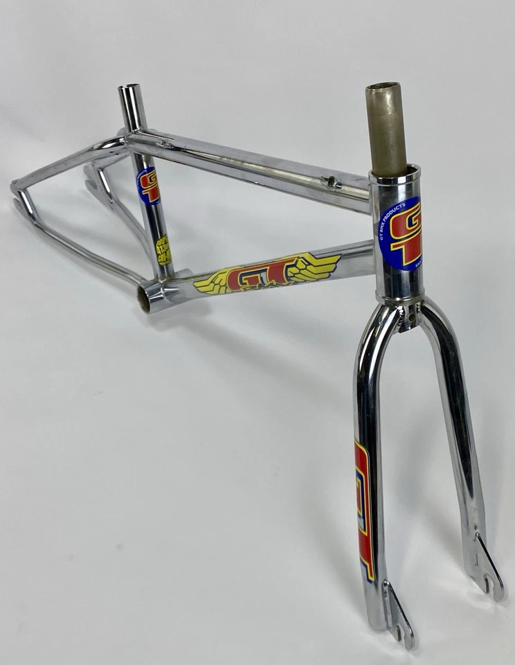 Juego de cuadro de carrera GT Mach One Mini Jr 1997 Old Mid School BMX cromado años 90 original Foto 1 de 4
