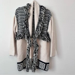 Pilcro Anthropologie Oversized Pilcro Fringe Cardigan Sweater Size Small - Picture 1 of 6