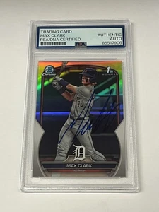 2023 Bowman Draft Chrome Max Clark Chrome Refractor Auto 1st #BDC-76 PSA Tigers - Picture 1 of 2