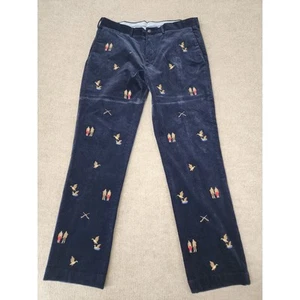 Pantalones de Pana Polo Ralph Lauren 38x34 Bordados Pato Caza Calce Clásico - Imagen 1 de 6