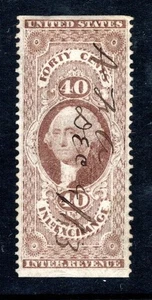 US 1862-1871 Sc #R53b 40c Inland Exchange Revenue  Used, Ng - Picture 1 of 2