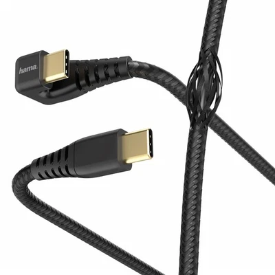 Hama USB-C Schnell-Ladekabel Kabel Gaming Handy Smartphone 180° Winkel-Stecker - Bild 1 von 4