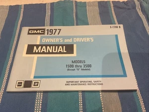 1977 GMC 1500-3500 Truck Owners / Drivers Manual Paper Back Guide x-7700B U.S.A - Foto 1 di 3