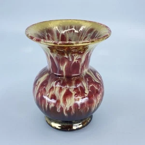 Vintage MCM West Germany Jasba Keramik Drip Glaze Vase 203/10 Red Gold Yellow - Bild 1 von 16