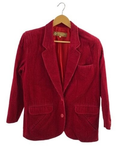 Christian Dior SPORTS OLD 2B spalline donna gia su misura M velluto a coste ROSSO