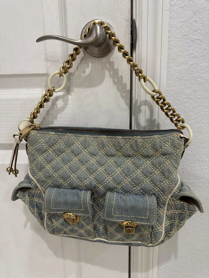Marc Jacobs Denim Quilted Little Stam Shoulder Bag - Image 1 of 4