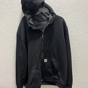Carhartt Rain Defender Black Men 2XL Tall Sherpa Zip Sweatshirt Jacket Hoodie - Picture 1 of 10