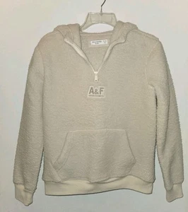 Abercrombie Fitch Kids Teddy Sherpa Hoodie  in Cream size 11/12  - Picture 1 of 9
