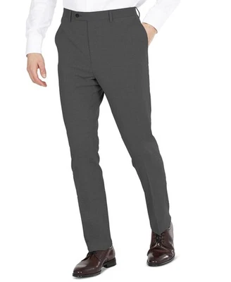 Dkny Mens Modern fit Dress Pants 32 / 34 Charcoal Grey Solid Stretch - Image 1 of 4