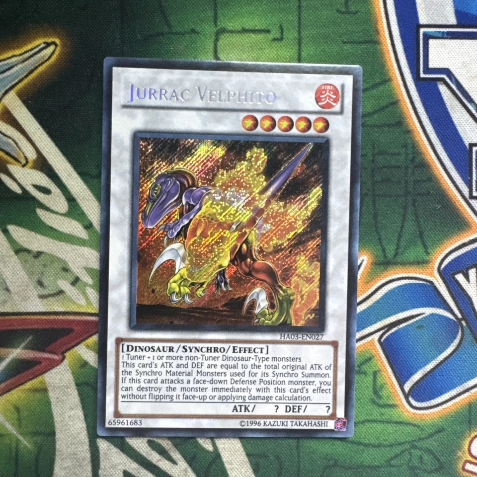 Yugioh! Jurrac Velphito HA03-EN027 Secret Rare Unlimited NM - Image 1 of 2