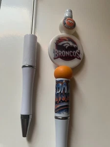 Denver Broncos squadra di calcio fatta a mano doppia faccia penna con perline - Foto 1 di 1