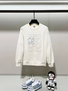 NWT Loewe Men's apricot ivory white  sweatshirt embroidered Hoodie Cotton Coach - Picture 1 of 8