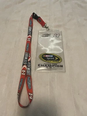 2011 Tony Stewart #14 NASCAR Sprint Cup Series Double Sided Lanyard 3X Champion - Image 1 of 4