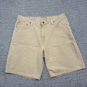 Vintage Carhartt MENS 36 B49 WET ‘Wheat’ Denim Relaxed Fit Canvas Shorts USA - Picture 1 of 8