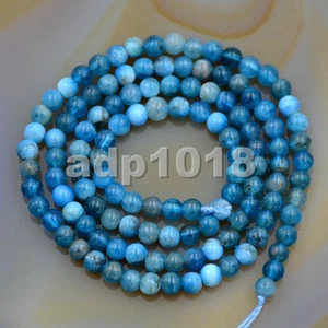 Natural Blue Apatite Round Gemstone Loosee beads 3mm 4mm 6mm 8mm 10mm 12mm 14mm - Picture 1 of 9