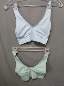 RHONDA SHEAR lot of 2 women's pullover teal & blue cropped tops size P Small New - Picture 1 of 8