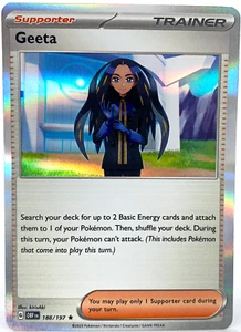 GEETA Olo Raro Allenatore Fiamme Ossidiana Viola Scarlatta 188/197 Pokémon - Foto 1 di 3
