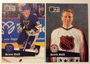 '91/92 Brett Hull St Louis Blues + NHL All-Star HOCKEY ProSet Cards Hall Fame x2 - Bild 1 von 6