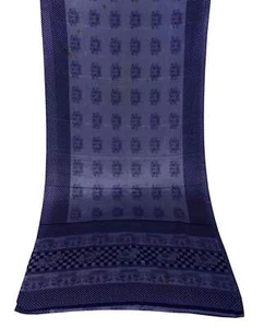 Tela hecha a mano indio con estampado de elefante artesanías azul usado sari arte - Imagen 1 de 3