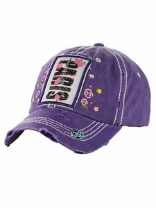 Ceci® Womens Baseball Cap 'Paris' Distressed Vintage Embroidered Dad Hat - Picture 1 of 25